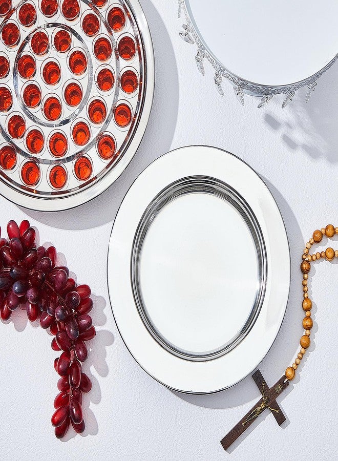 Zhehao 1 Plates Silver Communion Set, Holy Trays with Lid, Stainless Steel Bread Tray Plates for Churches, Holy Communion Tray with Cover, Polished Church Supplies Ware Sets - Image 4